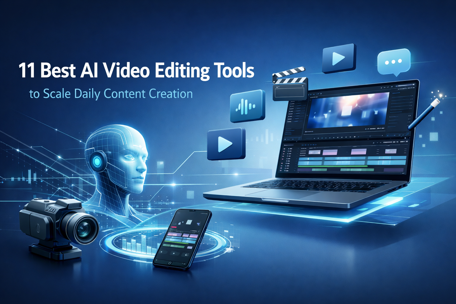 Visual representation of 11 Best AI Video Editing Tools for Fast Daily Content (2024)
